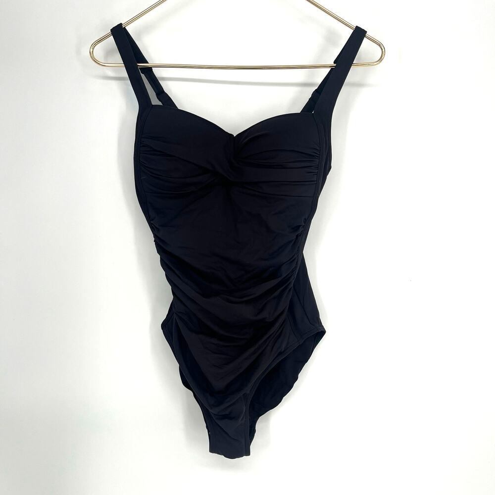 Bond-Eye Black Crinkle Ruched One Piece Swimsuit Size 8 AU/US 4 - Picture 12 of 12